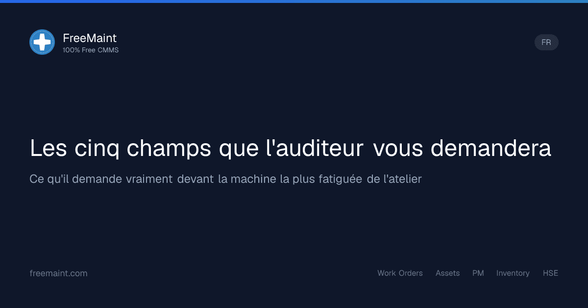 Les cinq champs que l'auditeur vous demandera